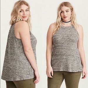 Gray ribbed high neck tank 💕